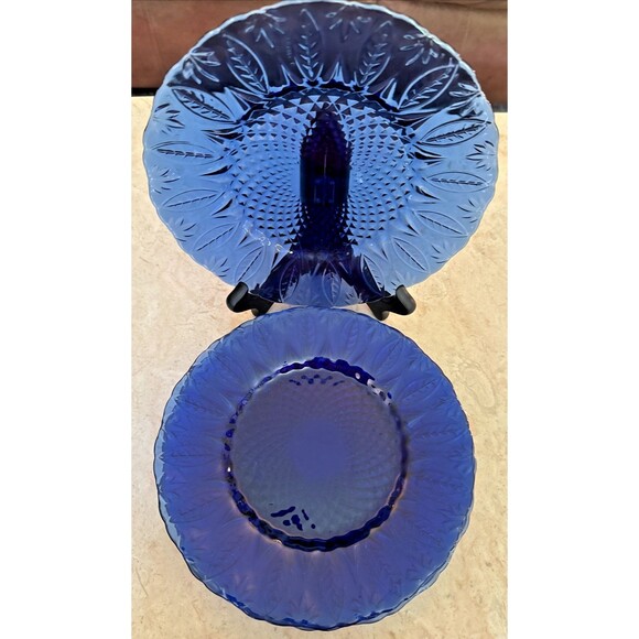 Avon Royal Sapphire Cobalt Blue Dessert/Salad Set of 4 Plates France 8 Inch - Picture 1 of 5